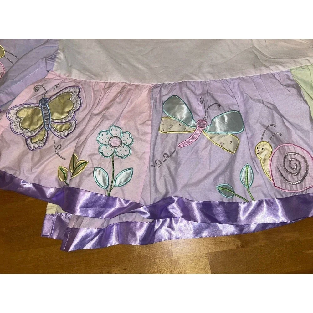 Kidsline Crib Dust-ruffle from Gossamer Wings Nursery Decor Collection preowned